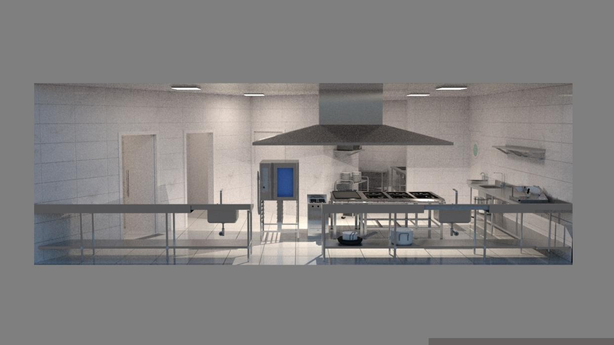 Projeto de cozinha profssional com 52,0m² para hotel.