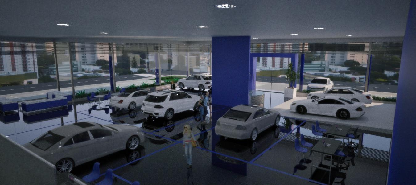 Projeto de interiores para concessionária de automóveis em Uberlândia.