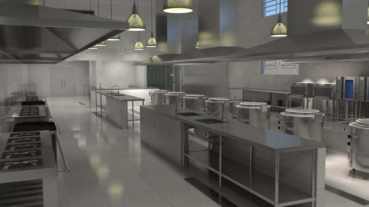 Projeto de cozinha profssional com 650,0m² para empresa produtora de alimentos congelados.